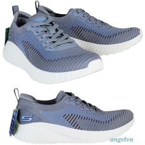 NWT Bobs Skechers squad chaos renegade parade lace up wedge sneakers gray multi